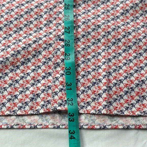 ❤️ Neiman Marcus Red Blue Bike Print Button Down Short Sleeve Shirt Men’s XXL ❤️ - Picture 14 of 16